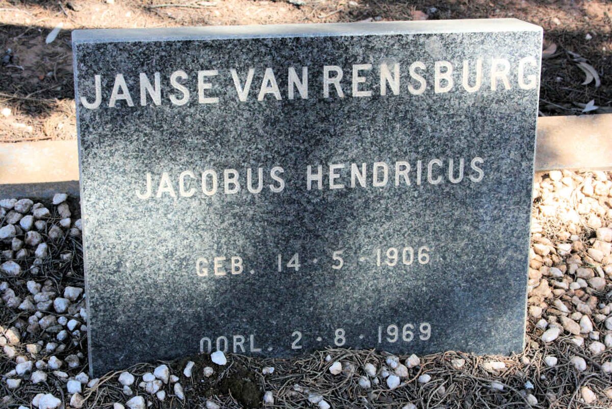 RENSBURG Jacobus Hendricus, Janse van 1906-1969
