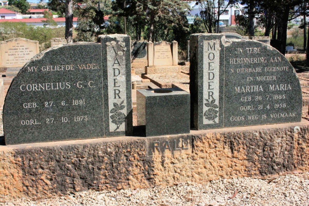 RALL Cornelius G.C. 1891-1973 &amp; Martha Maria 1885-1958