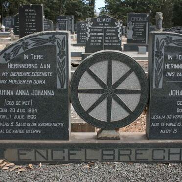 ENGELBRECHT Johannes Corneluis 1887-1969 &amp; Catharina Anna Johanna DE WET 1894-1966