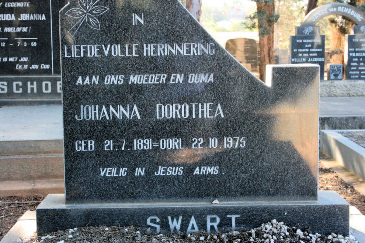 SWART Johanna Dorothea 1891-1975