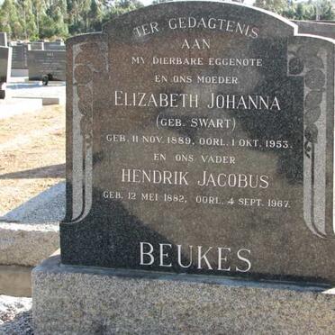 BEUKES Hnedrik Jacobus 1882-1967  &amp; Elizabeth Johanna SWART 1889-1953