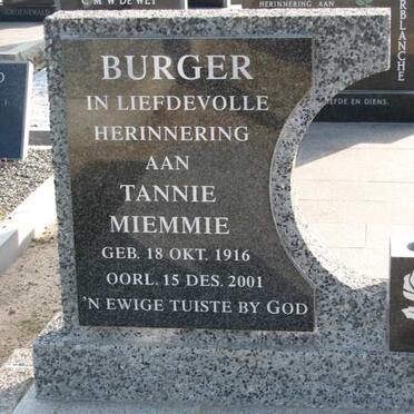 BURGER Miemie 1916-2001