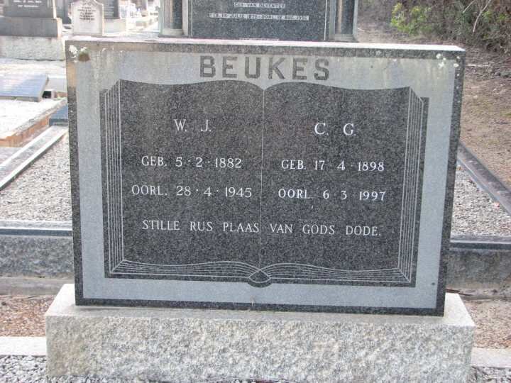 BEUKES W.J. 1882-1945 &amp; C.G. 1898-1997
