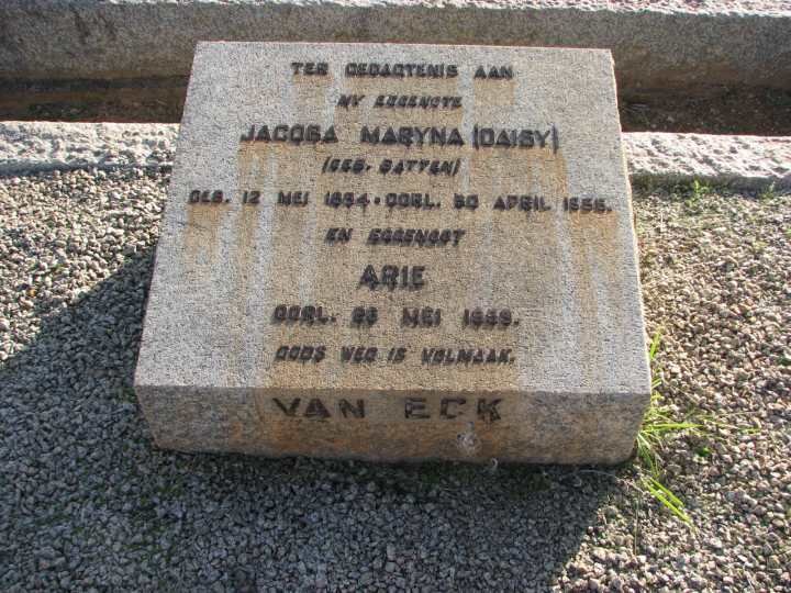 ECK Arie, van   -1959 &amp; Jacoba Maryna BATTEN 1894-1956