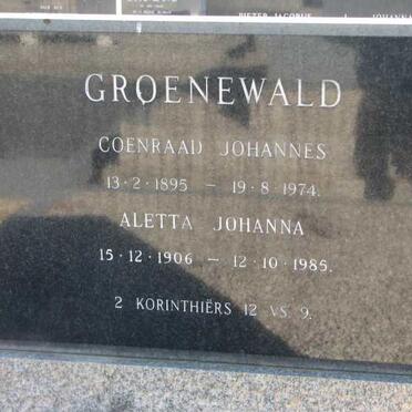GROENEWALD Coenraad Johannes 1895-1974 &amp; Aletta Johanna 1906-1985