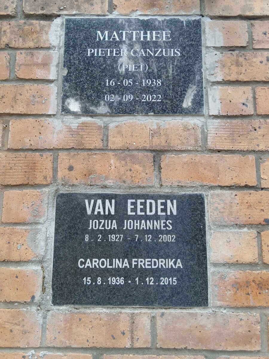 MATTHEE Pieter Canzuis 1938-2022