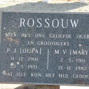 ROSSOUW P.J. 1901-1971 &amp; M.V. 1911-1982