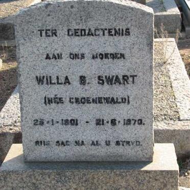 SWART Willa B. nee GROENEWALD 1901-1970
