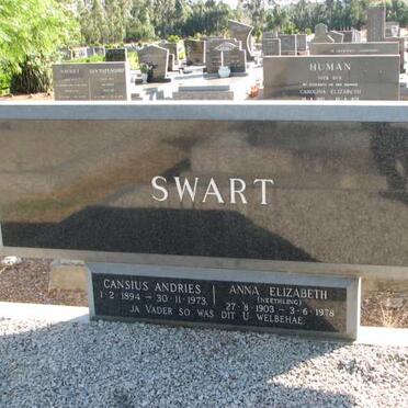 SWART Cansius Andries 1894-1973 &amp; Anna Elizabeth NEETHLING 1903-1978