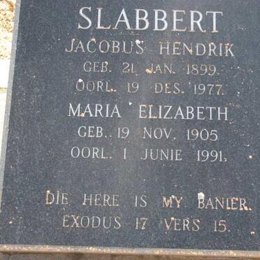 SLABBERT Jacobus Hendrik 1899-1977 &amp; Maria Elizabeth 1905-1991