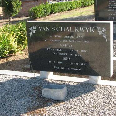 SCHALKWYK Everd, van 1908-1972 &amp; Dina 1914-1997