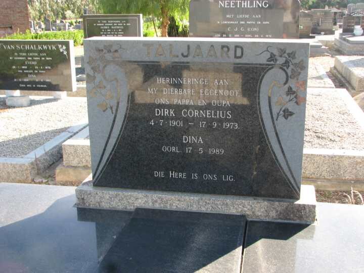 TALJAARD Dirk Cornelius 1901-1973 &amp; Dina  -1989