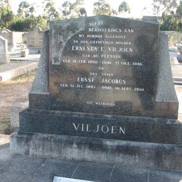 VILJOEN Ernst Jacobus 1883-1950 &amp; Ernesta E. DU PLESSIS 1890-1946