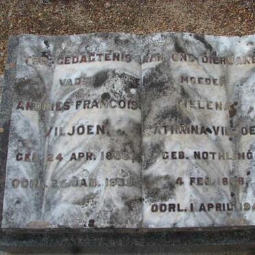 VILJOEN Andries Francois 1863-1938 &amp; Catharina NOTHLING 1868-1946