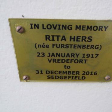 HERS Rita nee FURSTENBERG 1917-2016