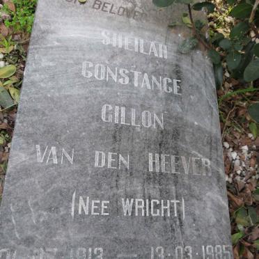 HEEVER Sheilah Constance Gillon, van den nee WRIGHT 1913-1985