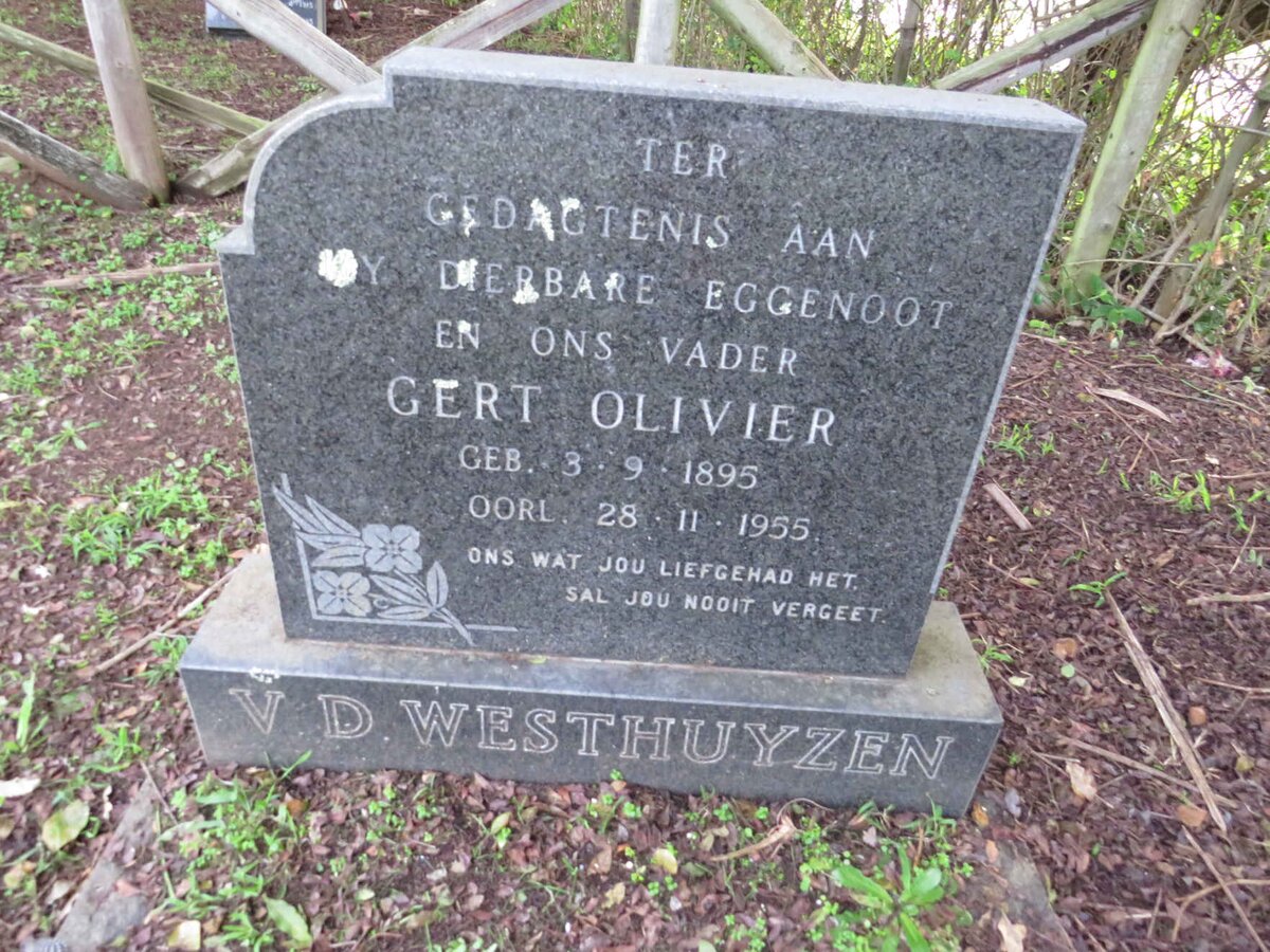 WESTHUYZEN Gert Olivier, v.d. 1895-1955