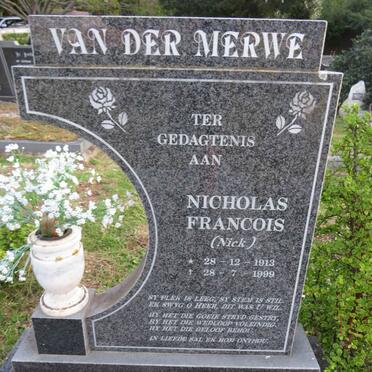 MERWE Nicholas Francois, van der 1913-1999