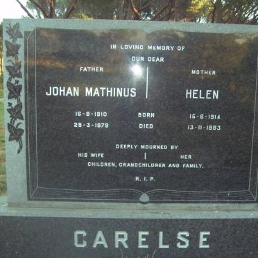 CARELSE Johan Mathinus 1910-1979 &amp; Helen 1914-1983