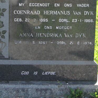 DYK Coenraad Hermanus, van 1895-1966 &amp; Anna Hendrika 1897-1974