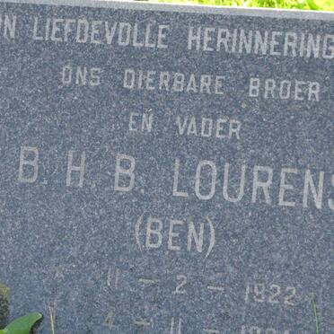 LOURENS B.H.B. 1922-??