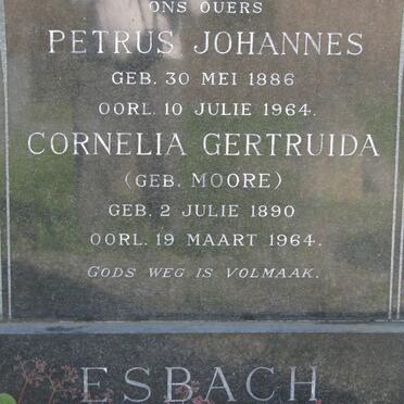 ESBACH Petrus Johannes 1886-1964 &amp; Cornelia Gertruida MOORE 1890-1964