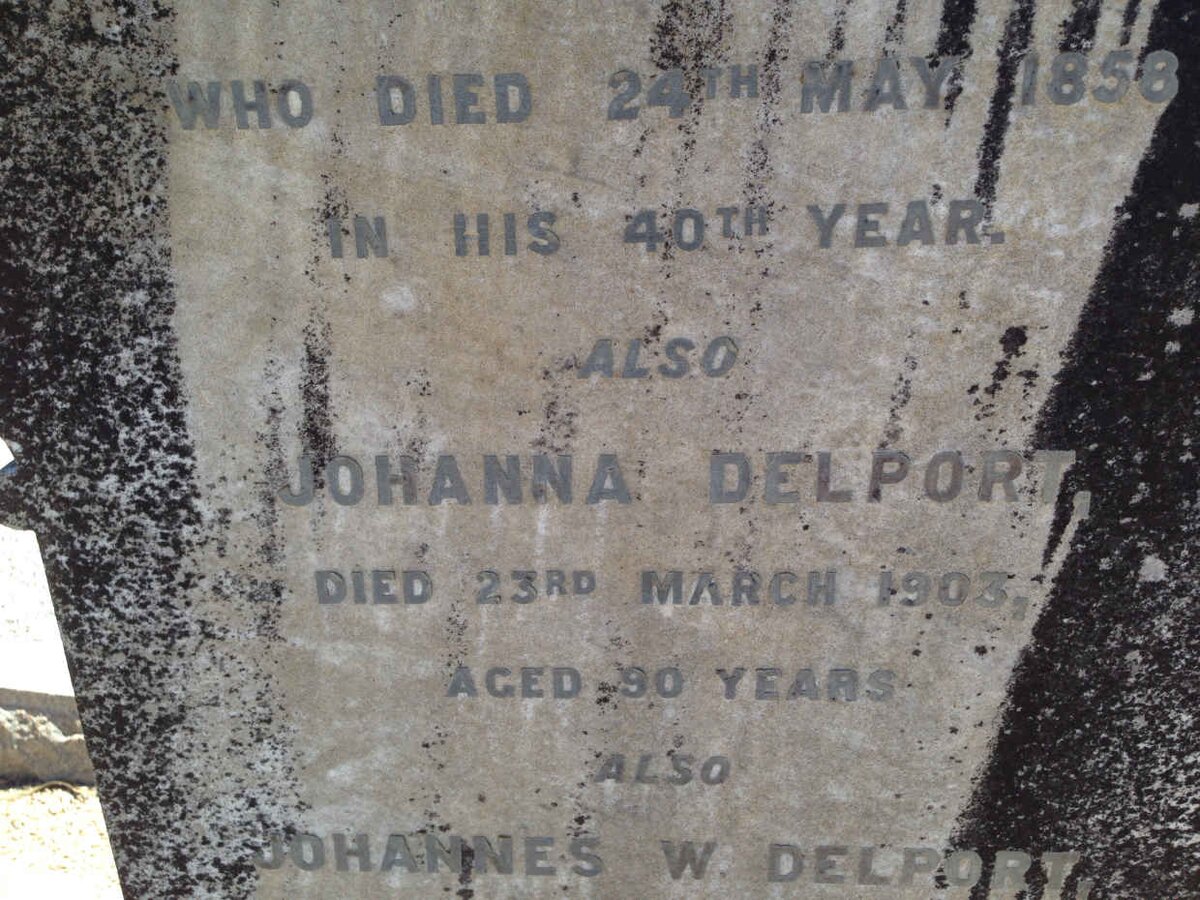 DELPORT Johannes -1858 &amp; Johanna -1903