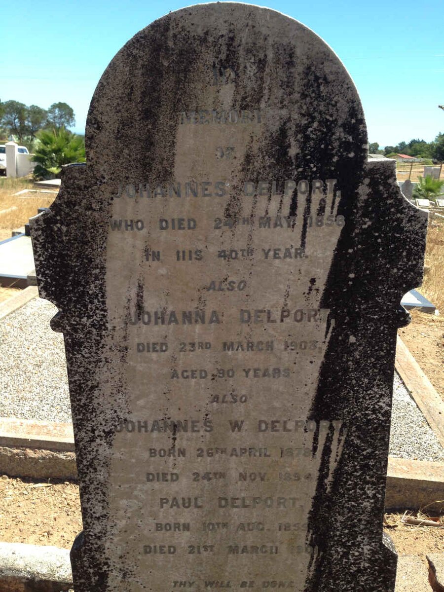 DELPORT Johannes -1858 &amp; Johanna -1903 :: DELPORT Paul 1855-1901 :: DELPORT Johannes W. 1878-1894