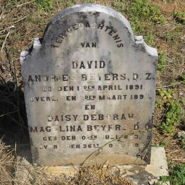 BEYERS David Andries 1891-1892 :: BEYERS Daisy Deborah Magelina 1893-189?