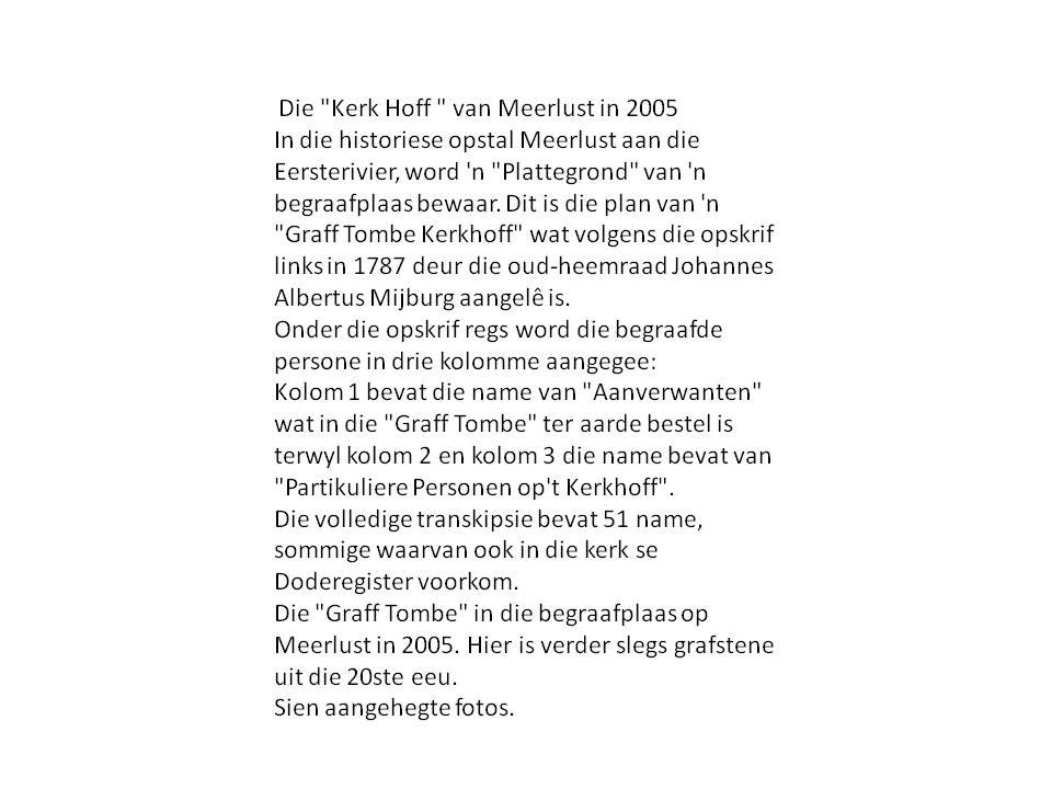 2. Inligting - Meerlust kerkhof