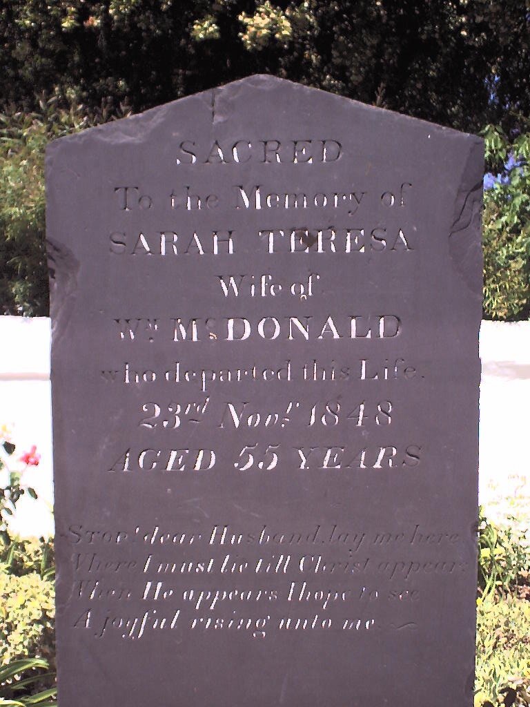 McDONALD Sarah Teresa -1848