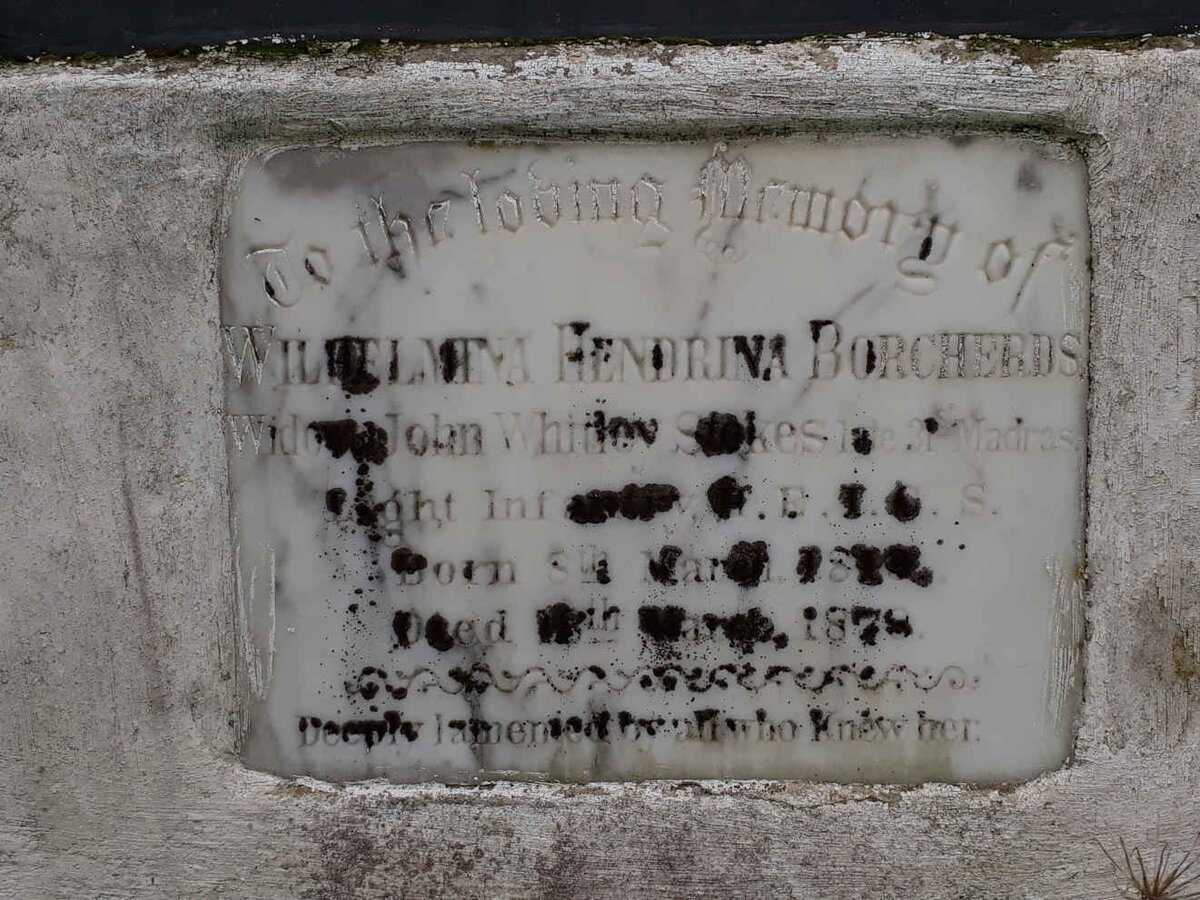 STOKES Wilhelmina Hendrina nee BORCHERDS 1819-1874