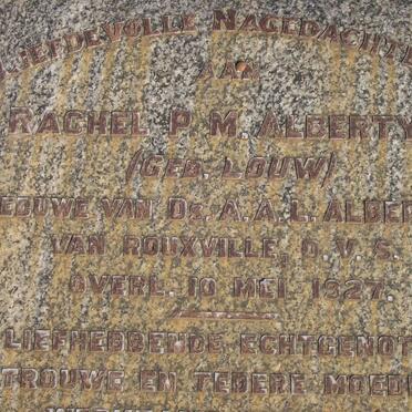 ALBERTYN Rachel P.M. nee LOUW -1927