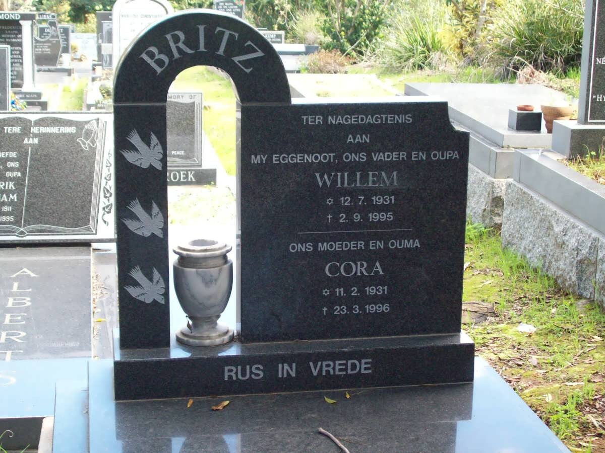 BRITZ Willem 1931-1995 &amp; Cora 1931-1996