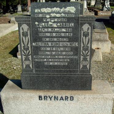 BRYNARD Willem Gabriel 1868-1946 &amp; Talitha Kumi NEL 1878-1953