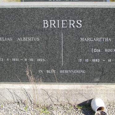 BRIERS Elias Albertus 1891-1969 &amp; Margaretha Maria ROUX 1893-1967