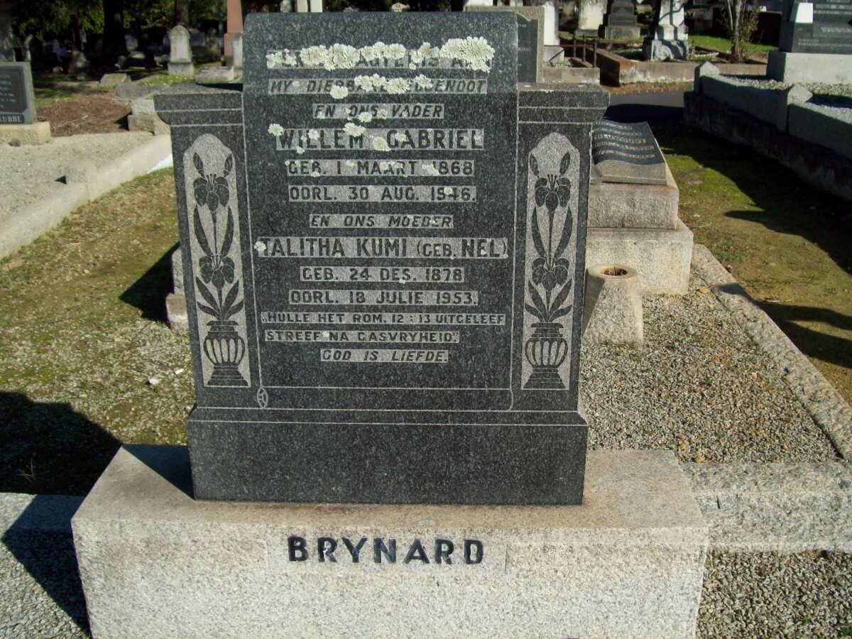 BRYNARD Willem Gabriel 1868-1946 &amp; Talitha Kumi NEL 1878-1953