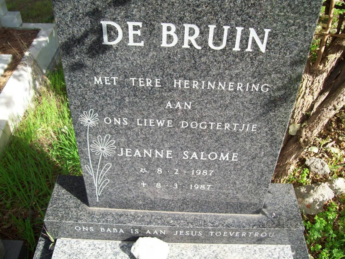 BRUIN Jeanne Salome, de 1987-1987
