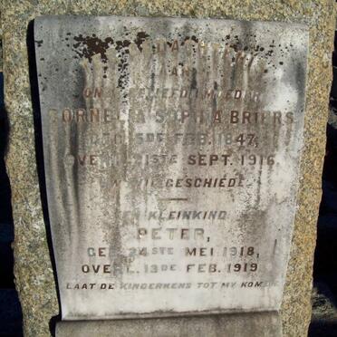 BRIERS Cornelia Sophia 1847-1916 :: BRIERS Peter 1918-1919