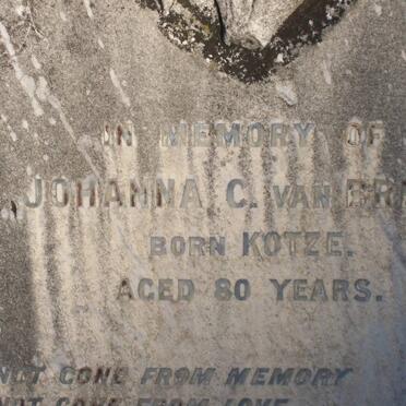 BREDA Johanna C., van nee KOTZE :: DE VILLIERS Annie