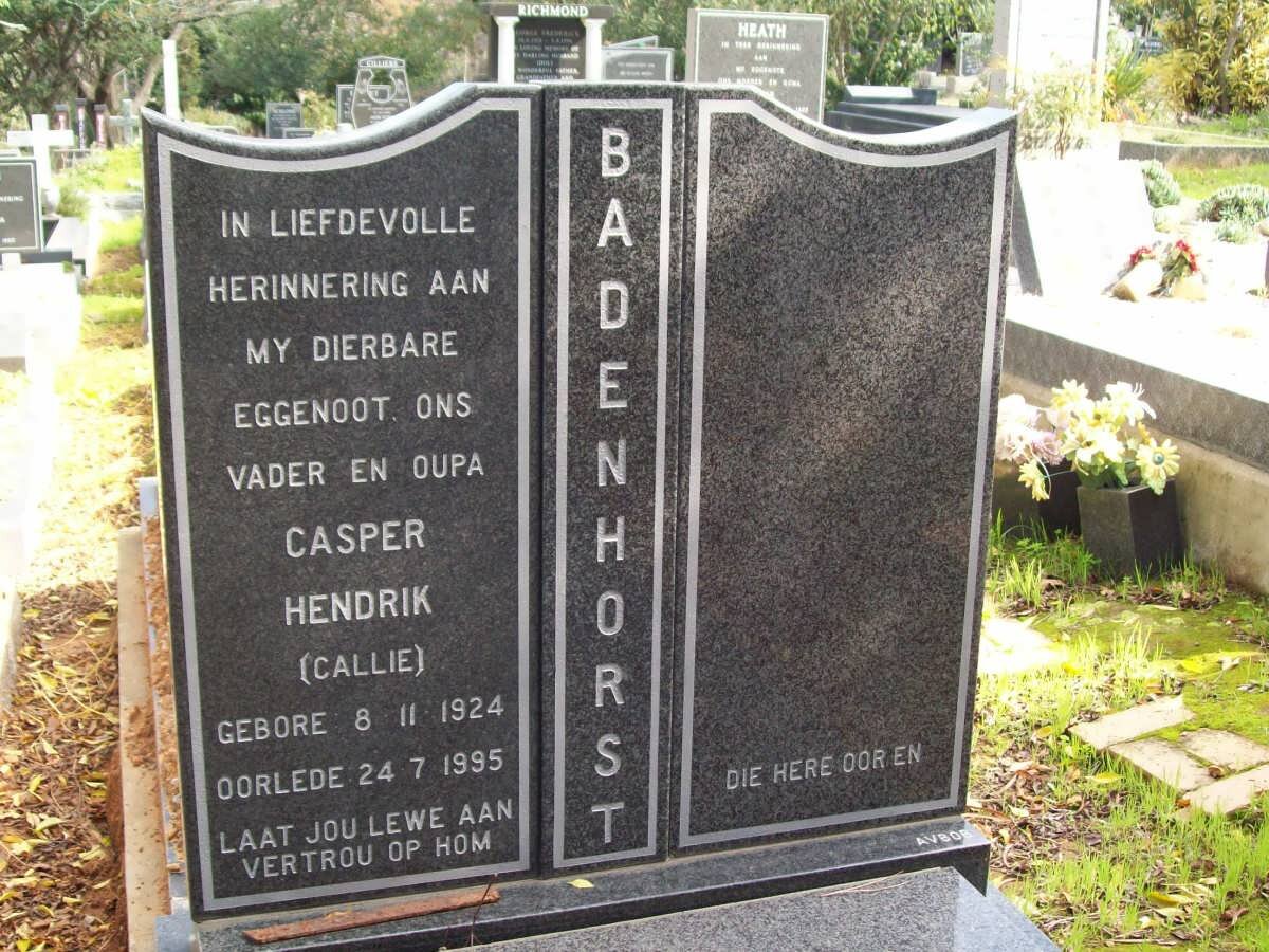 BADENHORST Casper Hendrik 1924-1995