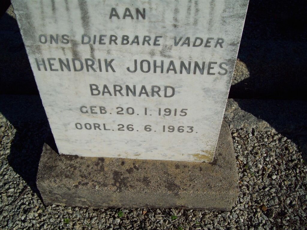 BARNARD Hendrik Johannes 1915-1963