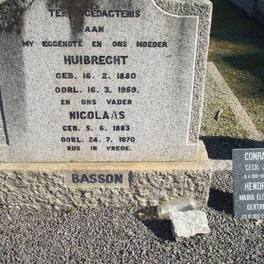 BASSON Nicolaas 1883-1970  &amp; Huibrecht 1880-1959