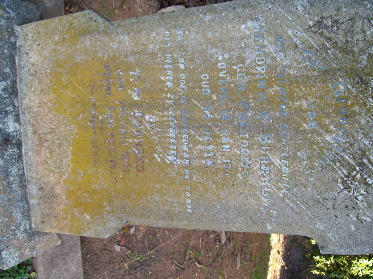 BURNARD Hendrina C. nee PRETORIUS -1911  :: BURNARD F.W. 1867-19?0