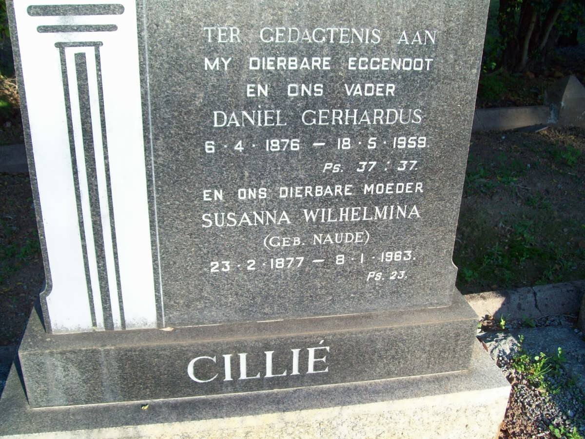CILLIE Daniel Gerhardus 1876-1959 &amp; Susanna Wilhelmina NAUDE 1877-1963