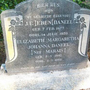 DANEEL J.E. 1877-1950 &amp; Elizabeth Margaretha Johanna MARAIS 1882-1962