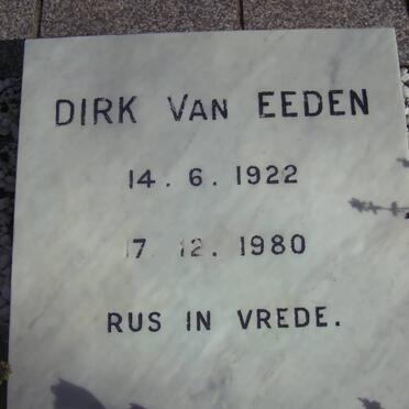 EEDEN Dirk, van 1922-1980