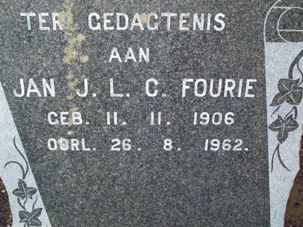 FOURIE J.L.C. 1906-1962