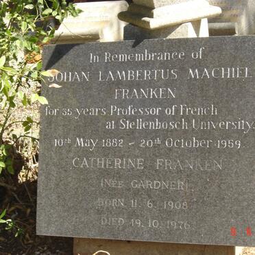 FRANKEN Johan Lambertus Machiel 1882-1959 &amp; Catherine GARDNER 1908-1976