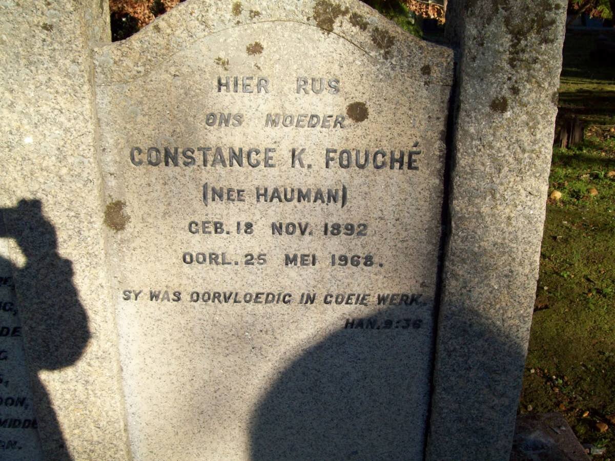 FOUCHE Stephanus Philippus 1871-1945 &amp; Constance K. HAUMAN 1892-1968 :: FOUCHE Stephanus Philippus -1945